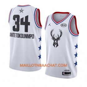 Maillot NBA Milwaukee Bucks Giannis Antetokounmpo 34 2019 All-Star Jordan Brand Blanc Swingman - Homme